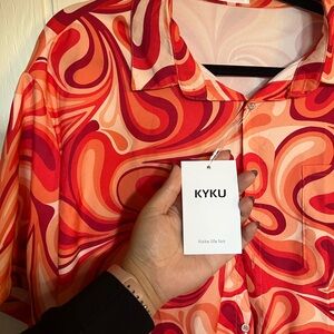 KYKU Retro Swirl Button-Down Shirt - Size XL – NWT